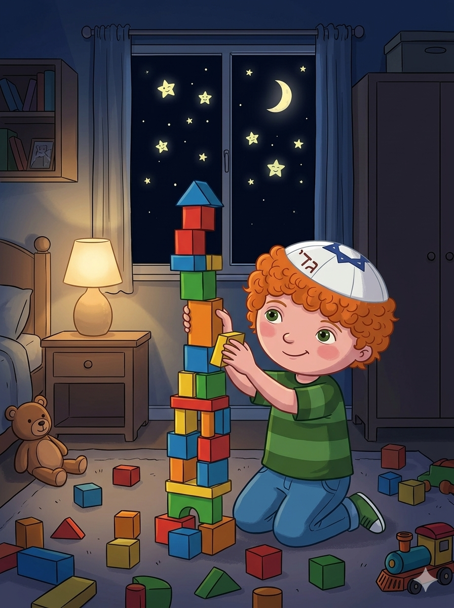 לילה ומגדל קוביות